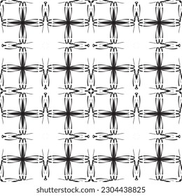 Vector seamless geometric pattern. Smooth lines. White background, black lines.A texture with a monochrome lattice.Fashionable geometric grid.The pattern is made in the Art Nouveau and Art Deco style.