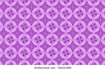 vector seamless geometric pattern of stars and polygons in violet, lilac and mauve colors. cheerful design for textile, fabric, background, gifts, wrapping paper and packaging ideas