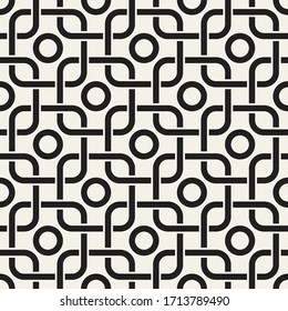 Vector seamless geometric pattern. Stylish abstract decorative background. Repeating interweaving lines design.