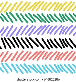 vector seamless geometric pattern swatch. trendy colors. colorful lines. 