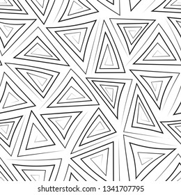 Vector seamless geometric pattern with triangle texture.Hand drawn design. Modern stylish background.