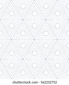 Vector seamless geometric pattern with triangles. Background for printing brochure, poster, party, summer print, vintage textile design, sport wear. Monochrome colors.
