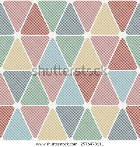 Vector seamless geometric pattern with triangles of boho colors.  For textiles, wallpaper and packaging.  