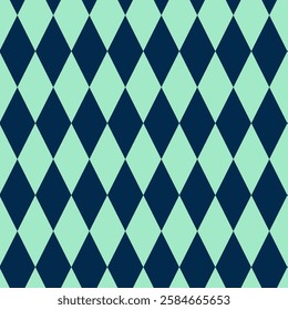 Vector seamless geometric pattern with turquoise blue rhombuses