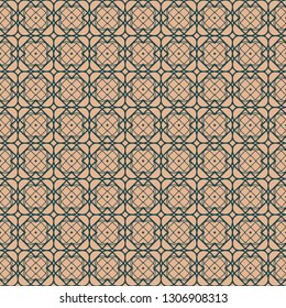 Vector Seamless Geometric Patterns In Pastel Colors. Endless Texture Can Be Used For Paper Or Scrapbooking. Brown green color.