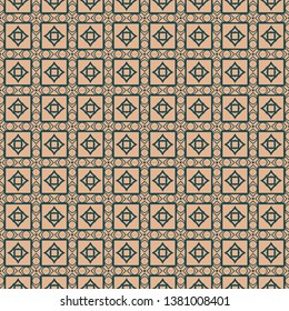 Vector Seamless Geometric Patterns In Pastel Colors. Endless Texture Can Be Used For Paper Or Scrapbooking. Brown green color.