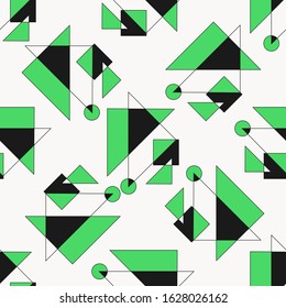 Vector seamless geometric patterns with shapes.