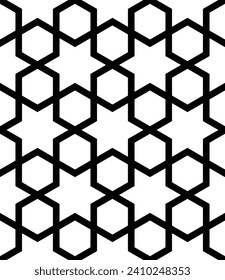 Vector seamless geometric pattern.Vector illustration.Flat linear arabic pattern