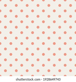 Vector seamless geometric polka dots pattern. Abstract retro background design. Simple monochrome repeating circles.