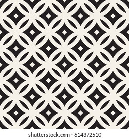 Vector Seamless Geometric Rounded Lines Pattern. Abstract Geometric Background Design