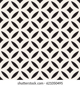 Vector Seamless Geometric Rounded Lines Pattern. Abstract Geometric Background Design