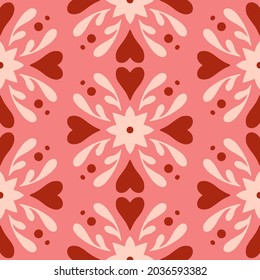 Vector Seamless Geometric Shaped Floral Pattern
