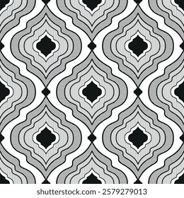 Vector seamless geometric simple monochrome pattern with black rhombuses, For textiles, wallpaper and packaging. Transparent background