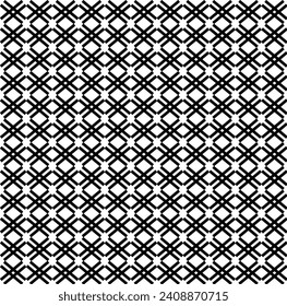 Vector, seamless, geometric texture in the form of black lines and quadrangles on a white background