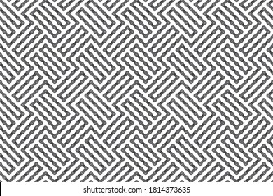 Vector seamless geometric texture with realistic bicycle chain. Isolated on white background.