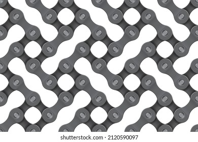 Vector seamless geometric texture realistic chain. Isolated on white background