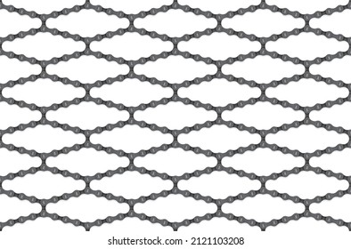 Vector seamless geometric texture realistic chain. Isolated on white background