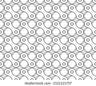 Vector seamless geometric texture realistic chain. Isolated on white background