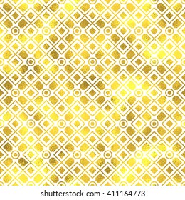 Vector seamless geometric textured golden pattern background vintage style