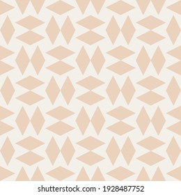 Vector seamless geometric vintage pattern. Abstract retro background design. Simple monochrome repeating rhombus elements.