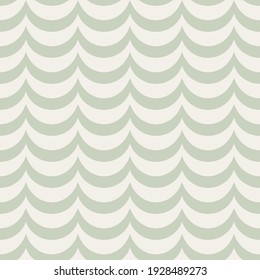 Vector seamless geometric vintage pattern. Abstract retro background design. Simple monochrome repeating waves.