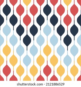 Vector seamless geometric vintage pattern. Abstract retro background design. Simple multicolor repeating elements