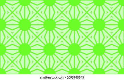 Vector seamless geometric wallpaper. Green abstract pattern of polygons and bright lines. Circle optical illusion. Modern and simple design for web, textile, paper, card. Vector illustration EPS 10.