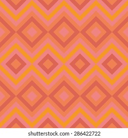 Vector seamless geometrical pattern composed of squares and zigzag lines in color