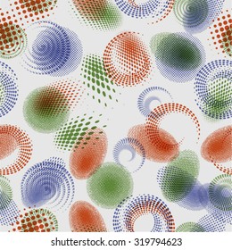 Vector Seamless Geometrical Pattern. Halftone Dots Background . Vintage texture.