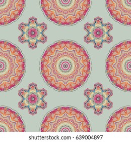 Vector seamless geometrical patterns. Vintage textures. Decorative background for cards, invitations, web design in orange, gray and pink colors. Retro digital paper.