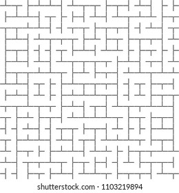 Vector Seamless Geometry Truchet Pattern. Black and white simple seamless pattern.