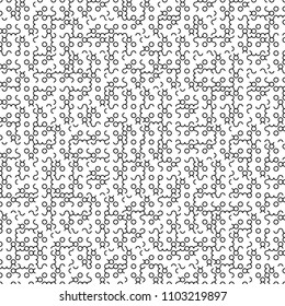 Vector Seamless Geometry Truchet Pattern. Black and white simple seamless pattern. Seamless circles labyrinth.