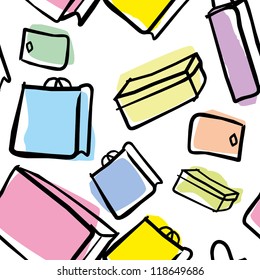 Vector Seamless gift pattern. Blue background