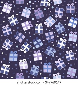 Vector Seamless Gift Pattern. Endless texture for wallpaper, fill, web page background, surface texture.