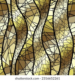 Vector seamless gold mosaic art pattern. Art background.