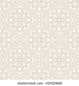 Vector seamless gold pattern with art ornament. 