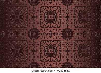 Vector seamless gold pattern ethnic style background. Vintage decorative texture