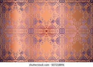 Vector seamless gold pattern ethnic style background. Vintage decorative texture