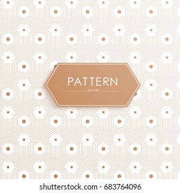 Vector seamless gold pattern. Modern stylish texture with abstract geometric ornament. Simple graphic design.