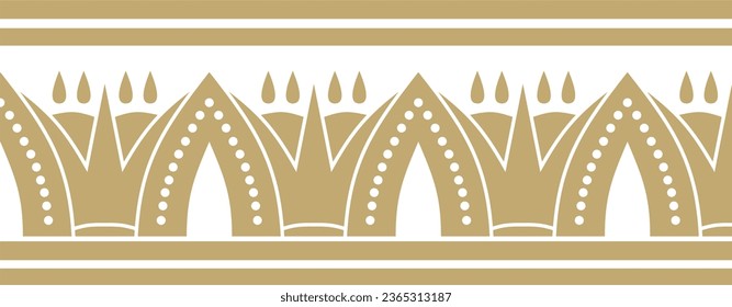 Vector seamless golden Egyptian ornament. Endless border, ancient Egypt frame.
