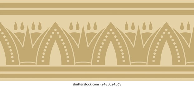 Vector seamless golden Egyptian ornament. Endless border, ancient Egypt frame.
