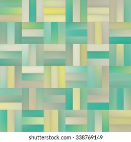 Vector Seamless Gradient Mesh Square Blocks Pavement in Shades of Turquoise and Yellow Abstract Background