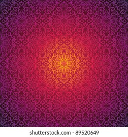 Vector seamless gradient pattern on yellow background. Vector illustration.
