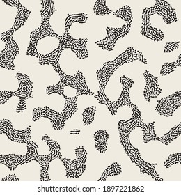 Vector seamless grainy pattern. Abstract background with freeform camouflage spots. Tiny rough spots. Monochrome noisy texture.