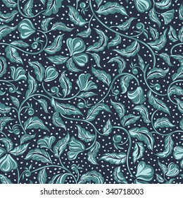 Vector de diseño floral artístico sin fisuras. Gentil, romántico, verano de primavera, naturaleza en flor, flores florecientes. Fondo ornamental estilizado Art deco. Hojas, impresión fantástica y elegante.