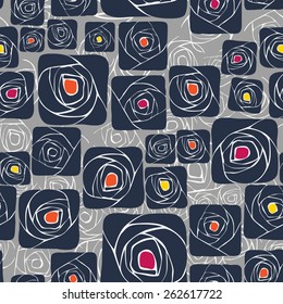 vector seamless graphical cubic rose flower print