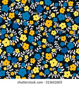 vector seamless graphical cute minimalistic ditsy flower pattern. spring summer time. little beautiful gentle floral background