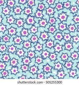 vector seamless graphical fantasy stylized flower pattern, modern colorful playful floral background allover print.