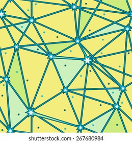 vector seamless graphical geometric print with stars and lines crossing