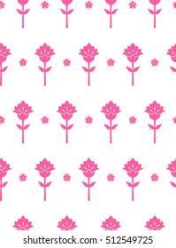 vector seamless graphical oriental fantasy flowers with leaves pattern, modern gentle floral background wallpaper print design, stylized carnation flower